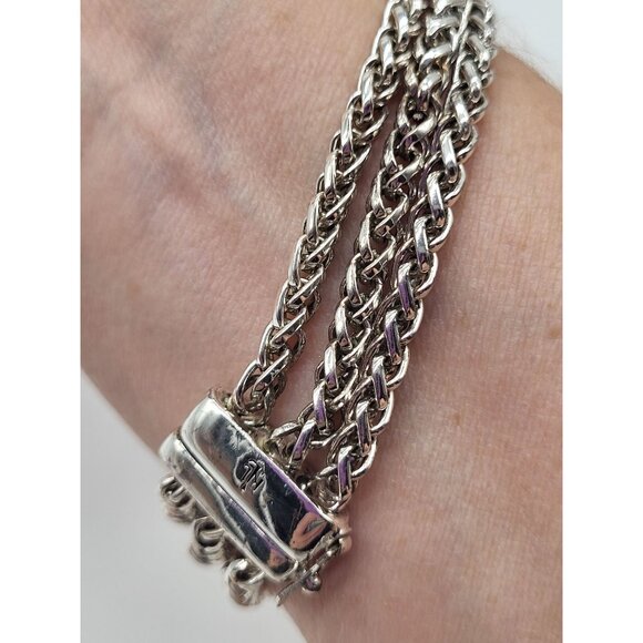 Lauren Ralph Lauren Womens Silver Tone Knotted Chain Bracelet Classic - Picture 9 of 11